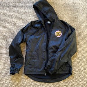 Santa Cruz Black Skater Windbreaker Jacket (Small)
